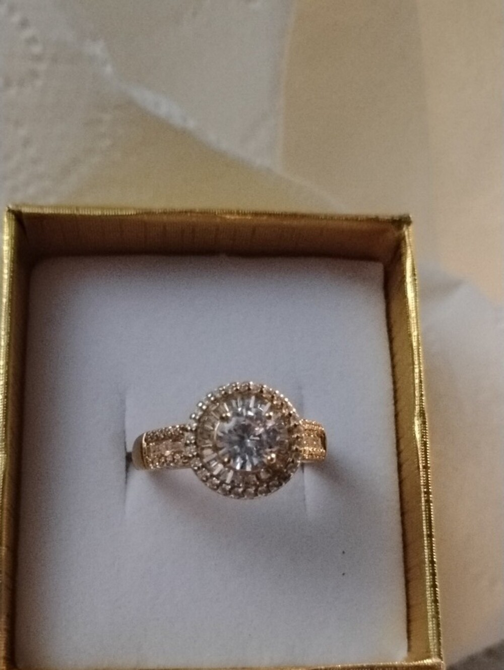 Diamonique Double Halo Ring Size 7